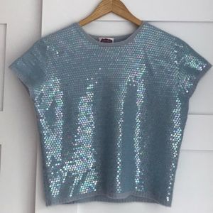 Leggiadro Cashmere sequin short-sleeved top